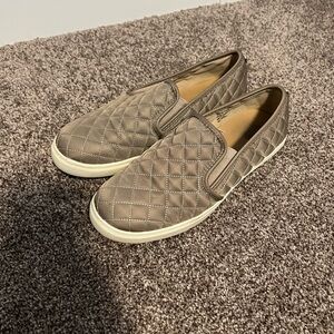 Mossimo Supply Co Taupe Quilted Slip-On Sneakers
